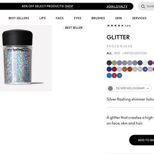 MAC GLITTER PIGMENTS (2) Lavender and Silver Hologram